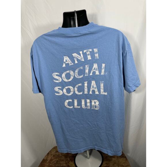 Anti Social Social Club Logo Tee Blue Shirt Size M - Picture 2 of 8